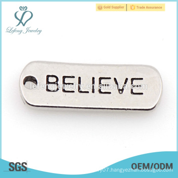 Cheap custom zinc alloy silver letterbox necklace charm in good quality